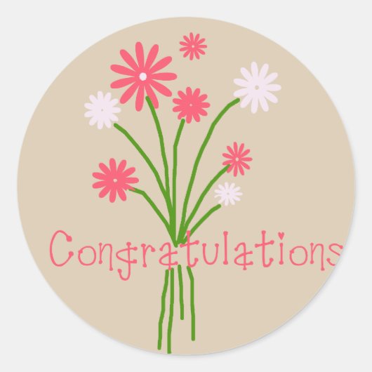 Glückwunsch Runder Aufkleber (Vorderseite)