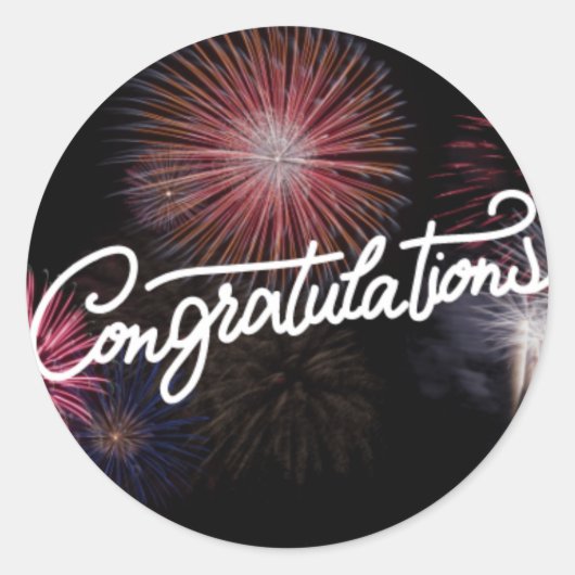 Glückwunsch Runder Aufkleber (Vorderseite)