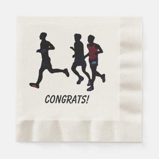 Glückwunsch Runners feiern Custom Race Napkins Serviette (Vorderseite)