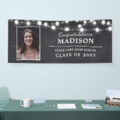 Glückwunsch Rustikales Chalk String Lights Grad Fo Banner (Messe)