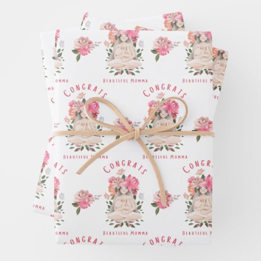 Glückwunsch Schöne Momma Wrapping Paper Sheets Geschenkpapier Set (Beispiel)