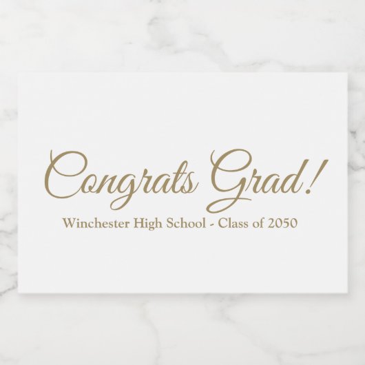 Glückwunsch schreiben Gold-Text-Textklasse Jahr Lebensmitteletikett (Einzelnes Label)