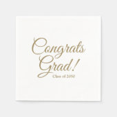 Glückwunsch schreiben goldene Skripte Jahr elegant Serviette (Vorderseite)