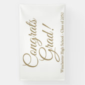 Glückwunsch schreiben goldenes Skript-Klasse Banner (Vertikal)