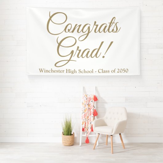 Glückwunsch schreiben goldenes Skript-Klasse Banner (Insitu)