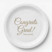 Glückwunsch schreiben goldenes Skript-Klasse Pappteller (Vorderseite)