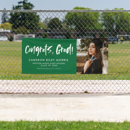 Glückwunsch schreiben modernes grünes Abschluss Fo Banner (Insitu)