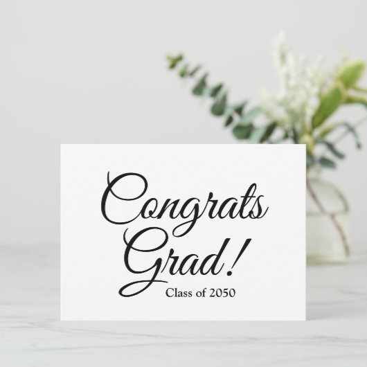 Glückwunsch schreiben Schwarz-weiße benutzerdefini Karte (Stehend Vorderseite)