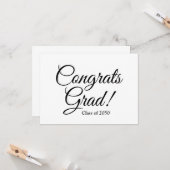 Glückwunsch schreiben Schwarz-weiße benutzerdefini Karte (Vorderseite/Rückseite Beispiel)