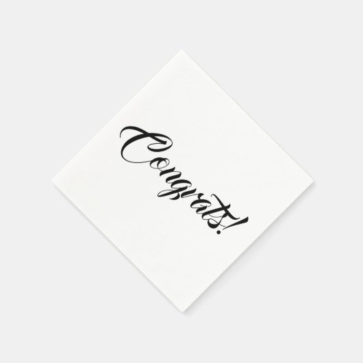 Glückwunsch Schwarz-weißes benutzerdefiniertes Skr Serviette (Ecke)