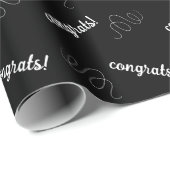 Glückwunsch! Schwarzes Papier Geschenkpapier (Rolleneckpunkt)