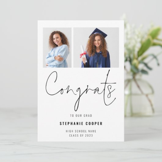 Glückwunsch Script 2 Foto 2023 Abschluss Ankündigung (Stehend Vorderseite)