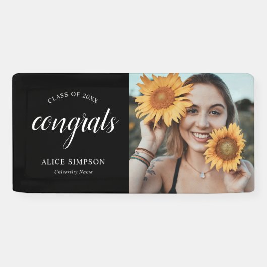 Glückwunsch Script Foto Abschluss Banner (Horizontal)