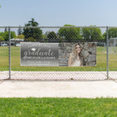 Glückwunsch Script Gray Ombre Foto Abschluss Banner (Insitu)