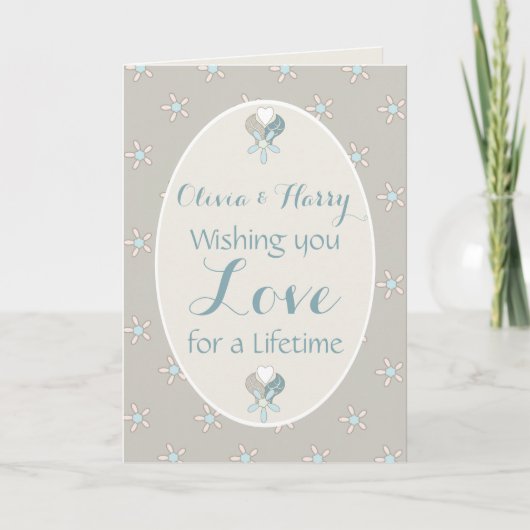 Glückwunsch Shabby Chic Hochzeitstag Gruß Karte (Vorderseite)