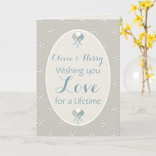 Glückwunsch Shabby Chic Hochzeitstag Gruß Karte (Gelbe Blume)