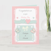 Glückwunsch Shabby Chic Hochzeitstag Gruß Karte (Vorderseite)