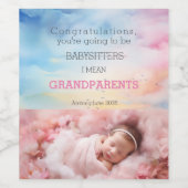 Glückwunsch Sie werden ein Großeltern-Kindermädche Weinetikett (Einzelnes Label)