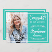 Glückwunsch sind modern türkisfarben Abschluss Fot Ankündigung (Vorne/Hinten)