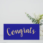 GLÜCKWUNSCH Spaß Script Vibranu Royal Blue Backgro (Stehend Vorderseite)