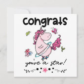 Glückwunsch Star Cartoon Dancing Unicorn Spaß Card Karte (Vorderseite)