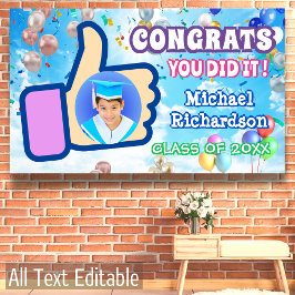 Glückwunsch stottern Sie es getan Balloon Confetti Banner