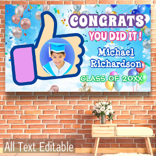 Glückwunsch stottern Sie es getan Balloon Confetti Banner