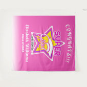 Glückwunsch Super Grad rosa bearbeitbarer Text Wandteppich (Vorderseite (Horizontal))