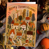 Glückwunsch Thanksgiving Charming Herbstdorf Fall Karte
