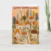 Glückwunsch Thanksgiving Charming Herbstdorf Fall Karte (Vorderseite)