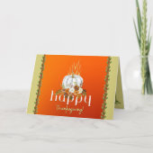 Glückwunsch Thanksgiving floraler Pumpkin Orange G Karte (Vorderseite)