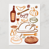 Glückwunsch Thanksgiving Großes Fest Urlaub Postkarte (Vorderseite)
