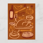 Glückwunsch Thanksgiving Großes Fest Urlaub Postkarte (Vorderseite)