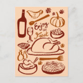 Glückwunsch Thanksgiving Großes Fest Urlaub Postkarte (Vorderseite)