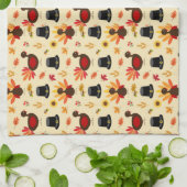 Glückwunsch Thanksgiving Niedlich Türkei Floral Kü Geschirrtuch (Gefaltet)