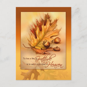 Glückwunsch Thanksgiving Postkarte Herbstleaves & 