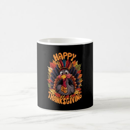 Glückwunsch Thanksgiving Türkei Familie Fall Kaffeetasse (Mittel)