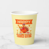 Glückwunsch Thanksgiving Türkei mit Kuchen Pappbecher (Vorderseite)
