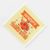 Glückwunsch Thanksgiving Türkei mit Kuchen Serviette (Ecke)