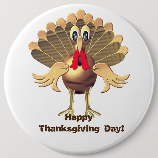 Glückwunsch Thanksgiving Türkei, Personalisiert Button (Vorderseite)