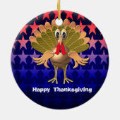 Glückwunsch Thanksgiving Türkei, Personalisiert Keramik Ornament (Hinten)