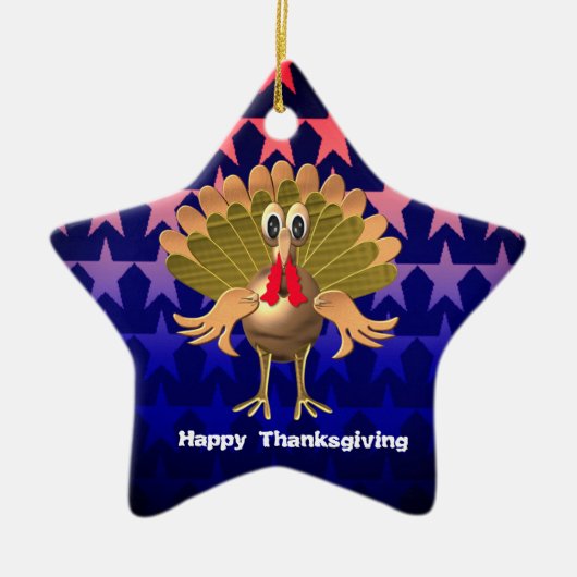 Glückwunsch Thanksgiving Türkei, Personalisiert Keramik Ornament (Vorne)