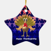 Glückwunsch Thanksgiving Türkei, Personalisiert Keramik Ornament (Hinten)