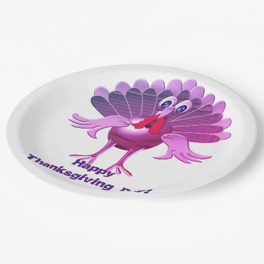 Glückwunsch Thanksgiving Türkei, Personalisiert Pappteller (Schrägansicht)