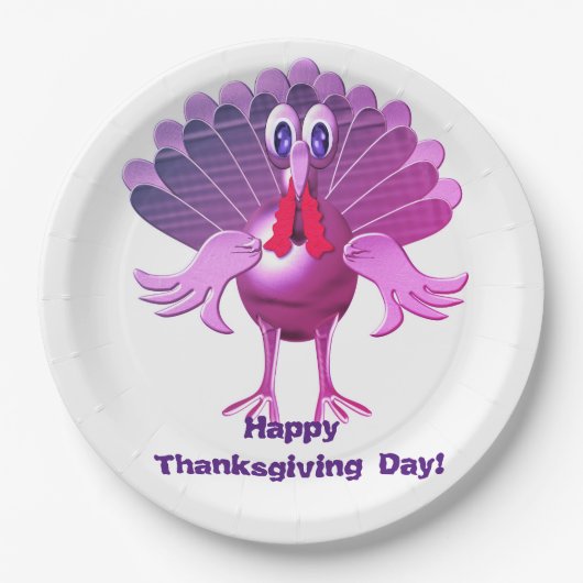 Glückwunsch Thanksgiving Türkei, Personalisiert Pappteller (Vorderseite)