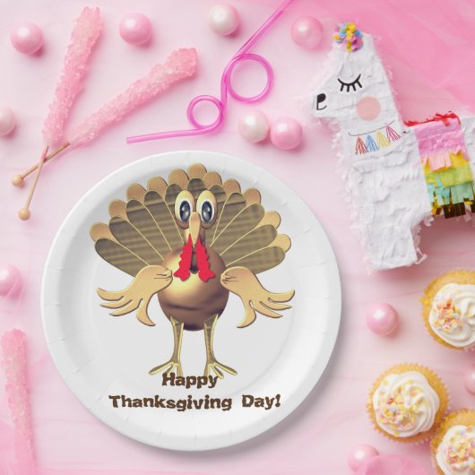 Glückwunsch Thanksgiving Türkei, Personalisiert Pappteller (Party)