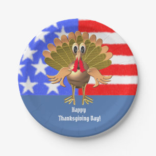 Glückwunsch Thanksgiving Türkei, Personalisiert Pappteller