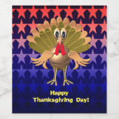 Glückwunsch Thanksgiving Türkei, Personalisiert Weinetikett (Einzelnes Label)