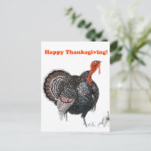 Glückwunsch Thanksgiving Vintage Türkei Zeichnend Feiertagspostkarte (Stehend Vorderseite)