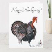 Glückwunsch Thanksgiving Vintage Türkei Zeichnend Karte (Vorderseite)